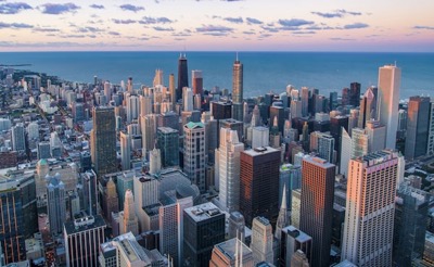 Chicago skyline at night