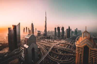 Dubai skyline at night