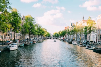 Amsterdam canals at night