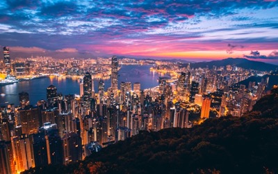 Hong Kong skyline at night