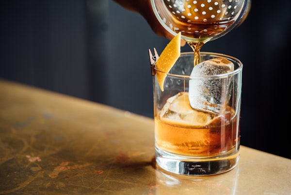 Stirred Manhattan cocktail